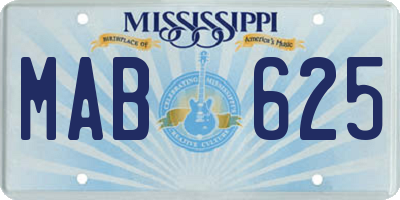 MS license plate MAB625