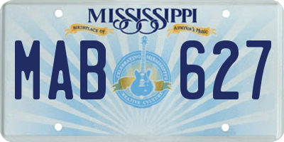 MS license plate MAB627