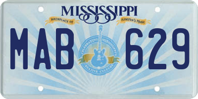 MS license plate MAB629