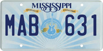 MS license plate MAB631