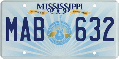 MS license plate MAB632
