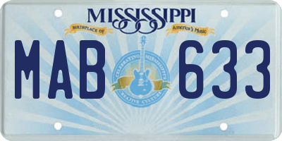 MS license plate MAB633