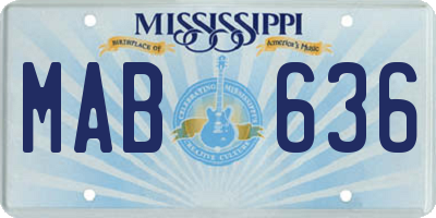 MS license plate MAB636