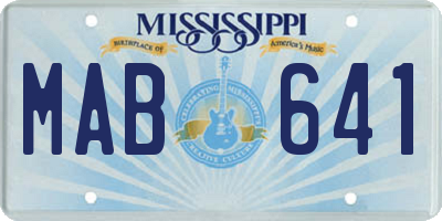 MS license plate MAB641