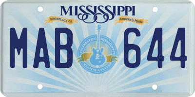 MS license plate MAB644