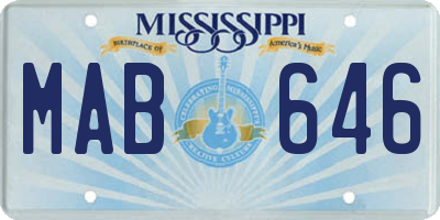 MS license plate MAB646