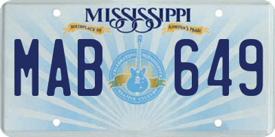 MS license plate MAB649