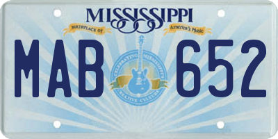 MS license plate MAB652