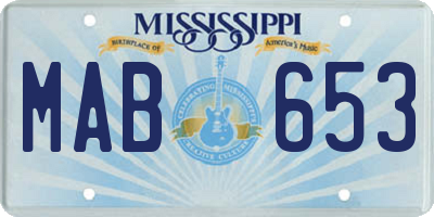 MS license plate MAB653