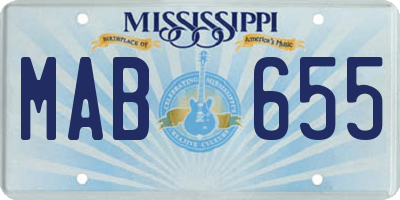 MS license plate MAB655