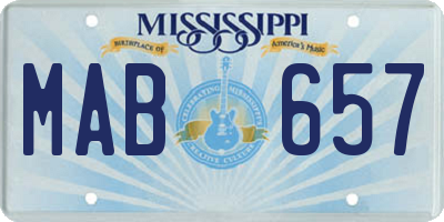 MS license plate MAB657
