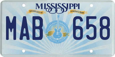 MS license plate MAB658