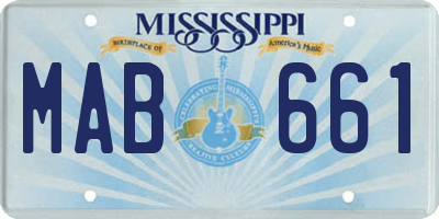 MS license plate MAB661