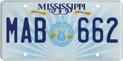 MS license plate MAB662