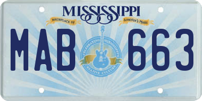 MS license plate MAB663