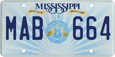 MS license plate MAB664