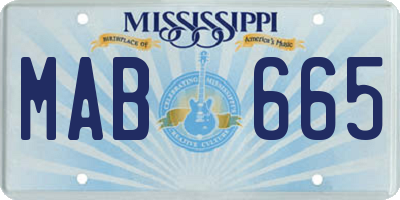 MS license plate MAB665