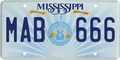 MS license plate MAB666