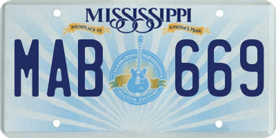 MS license plate MAB669