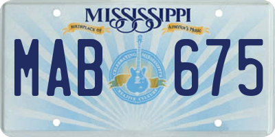 MS license plate MAB675
