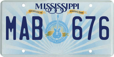 MS license plate MAB676