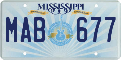 MS license plate MAB677