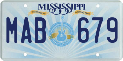 MS license plate MAB679
