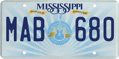 MS license plate MAB680