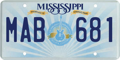 MS license plate MAB681