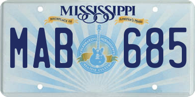 MS license plate MAB685