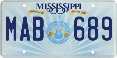 MS license plate MAB689