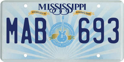 MS license plate MAB693