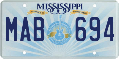 MS license plate MAB694
