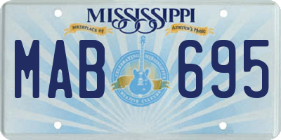 MS license plate MAB695