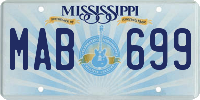 MS license plate MAB699