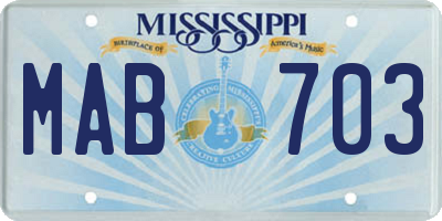 MS license plate MAB703