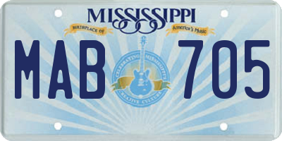 MS license plate MAB705