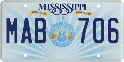 MS license plate MAB706