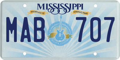 MS license plate MAB707