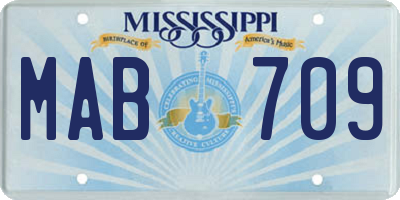 MS license plate MAB709