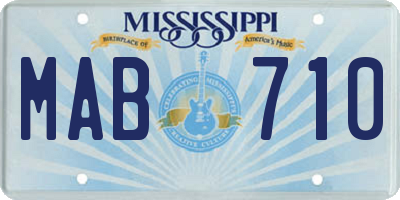 MS license plate MAB710