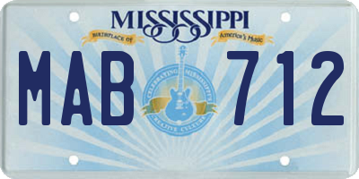 MS license plate MAB712