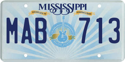 MS license plate MAB713