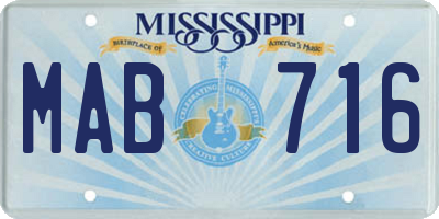 MS license plate MAB716