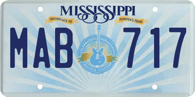 MS license plate MAB717