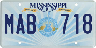 MS license plate MAB718