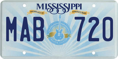 MS license plate MAB720