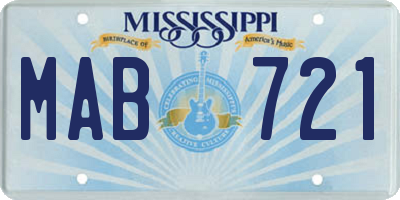 MS license plate MAB721