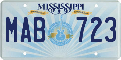 MS license plate MAB723