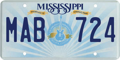 MS license plate MAB724
